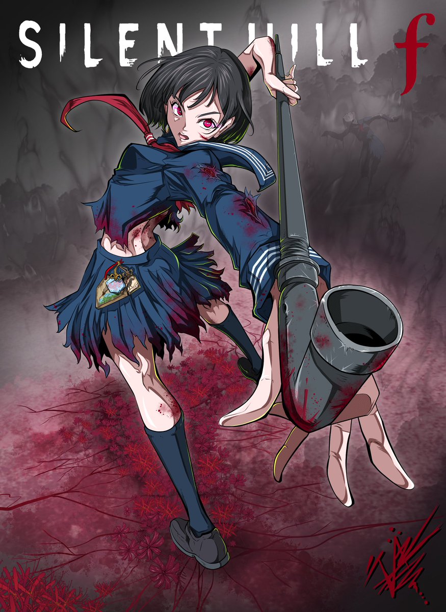 「SILENT HILL f/サイレントヒルf "深水雛子"と"加藤小夏"さんをイ」|青木 伴イラストレーター☆ブレイキン漫画「THE BREAKING」作画担当のイラスト