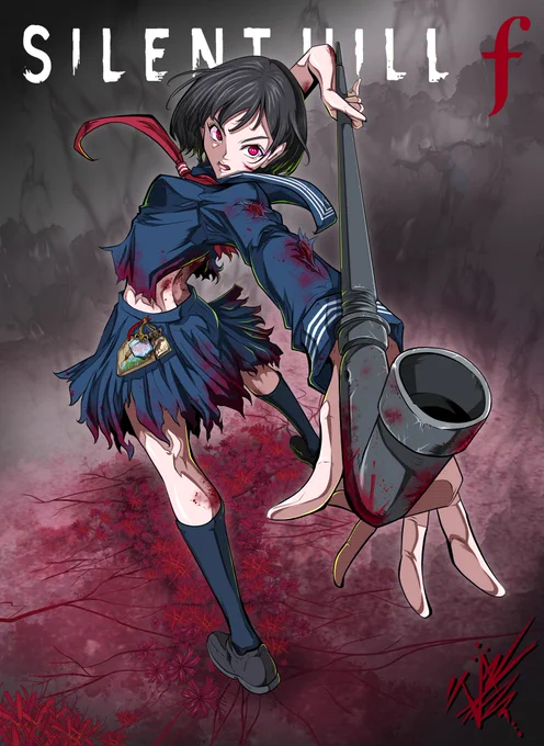 SILENT HILL f/サイレントヒルf "深水雛子"と"加藤小夏"さんをイラストに。 あなたはどちらが好き?? #silenthillfanart #silenthillf