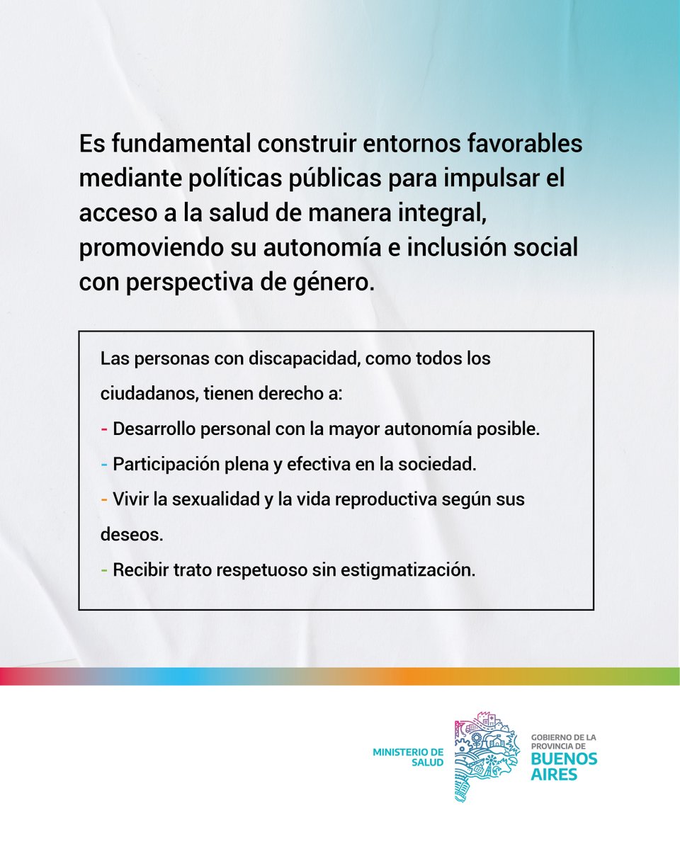 Las personas con discapacidad tienen derechos 🙌🏼.

En este día, reafirmamos lo fundamental de impulsar políticas públicas que promuevan su autonomía, garanticen un acompañamiento integral y eliminen las barreras en el acceso a la salud.
