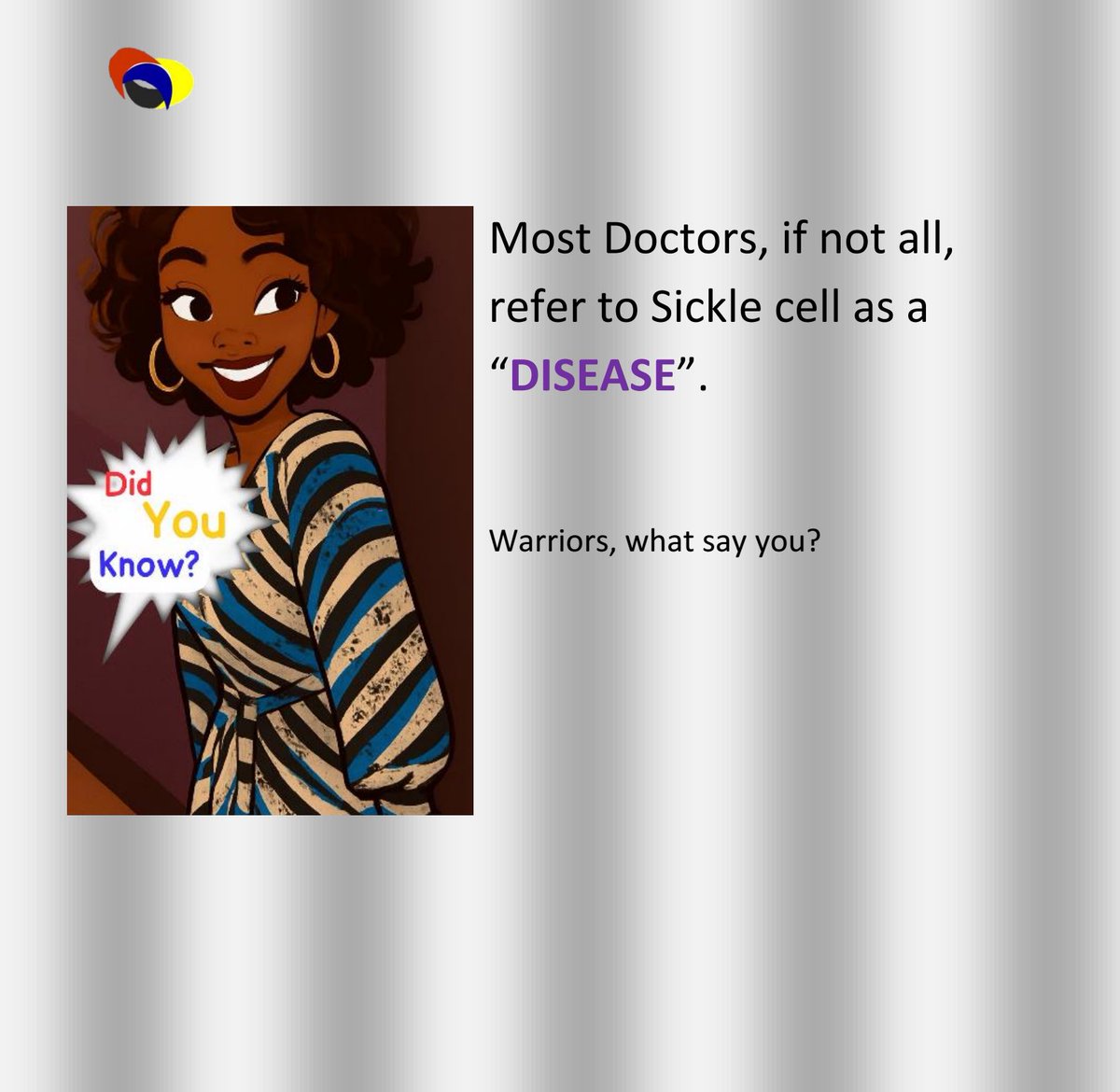 infonsodum's tweet photo. #getsicklecellsavvy #jointheconversation 
#NsoDumIs3🎉

Is Sickle cell a disease or a disorder? https://t.co/QGlOeE7iKw
