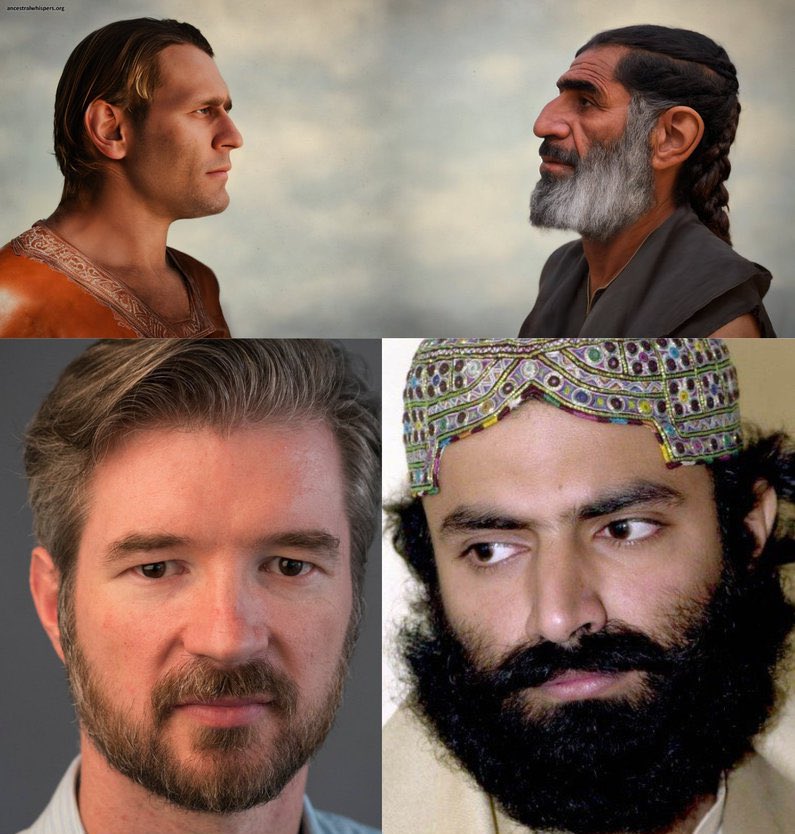 codeandclan's tweet image. Ancestral gaze and the differences in their morphological patterns.
A comparison between the population pattern of the Zagros Mountains inhabitants during the Neolithic period (J2, J1, R2, L, G2) and the nomadic pastoralists of the Eurasian steppes (R1) in the same Neolithic…