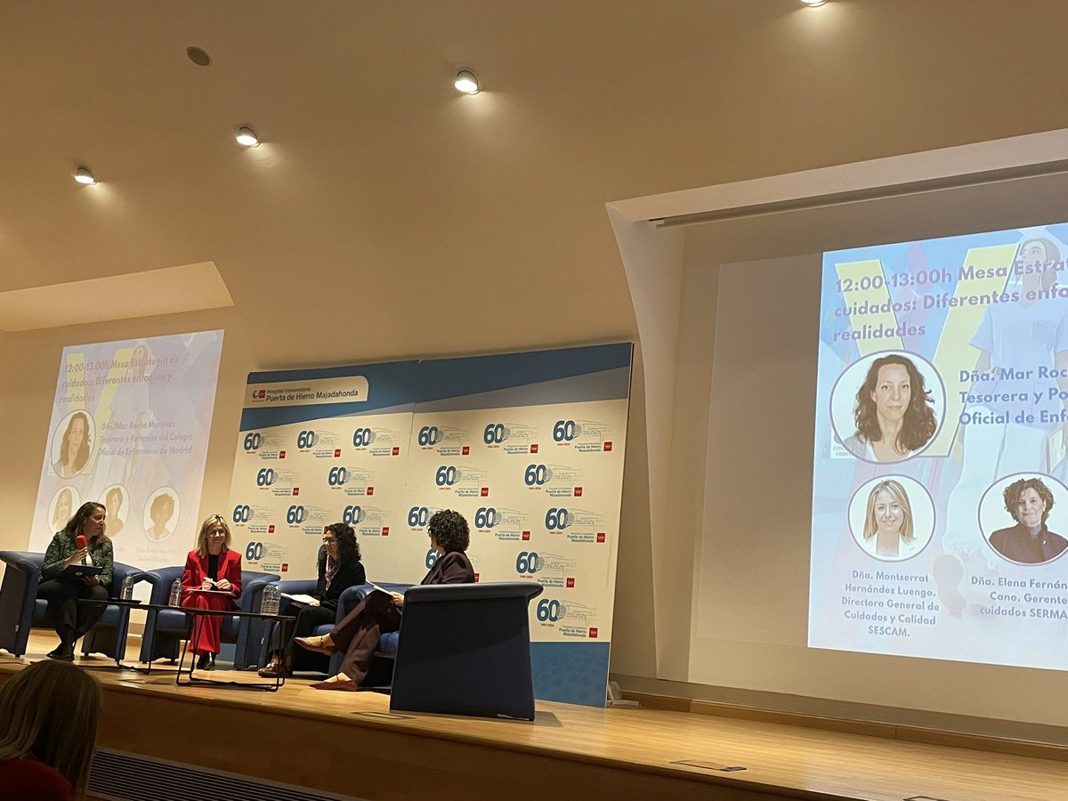 bflasquetty's tweet photo. Mesa Estrategia de Cuidados  en #CongresoCuidados @cursosfnn Elena Fernández Cano, Gerente de Cuidados del #SERMAS, Sonia Aparicio Directora @Vithas y Montserrat Hernández, Directora General de Cuidados del @sescamclm Como avanza la estrategia de cuidados en las CCAA https://t.co/u5ebFflF20