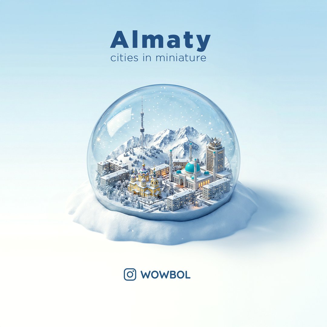 YerbolAdamov's tweet photo. Cities in miniature 🇰🇿❄️
I wanted to see the Kazakh cities I love as tiny winter worlds, so I turned Astana, Almaty and Pavlodar into little snow-globe dioramas.

Which city should I shrink next?
#Kazakhstan #astana #almaty #snowglobe #chrtistmas #winter #WinterVibes https://t.co/1aFPNxV71D