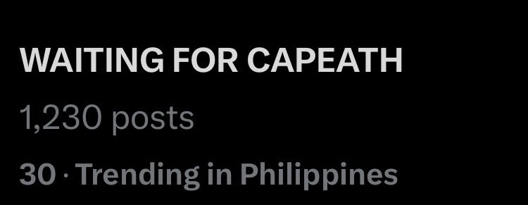 CapEathOfc's tweet image. Kapitans, we&apos;re trending at number thirty!

Your support is unstoppable! Let&apos;s push higher! 

WAITING FOR CAPEATH
WAITING FOR CAPEATH
WAITING FOR CAPEATH