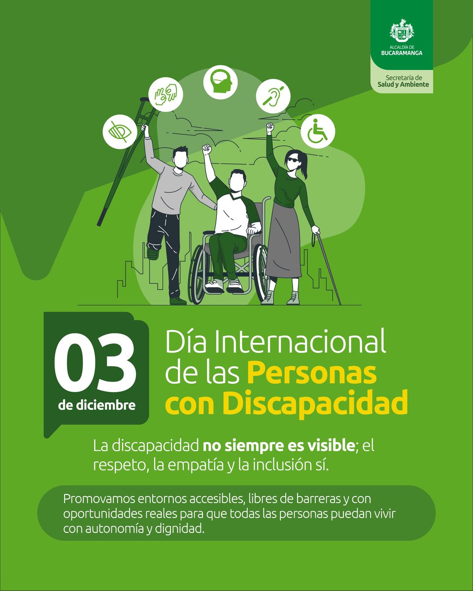 📆 Día Internacional de las Personas con Discapacidad 

Un recordatorio de que la discapacidad no siempre es visible, pero el respeto, la empatía y la inclusión sí deben serlo todos los días. ✊🏼

Construyamos juntos una ciudad más inclusiva. ✅

#BGAvanzaSegura