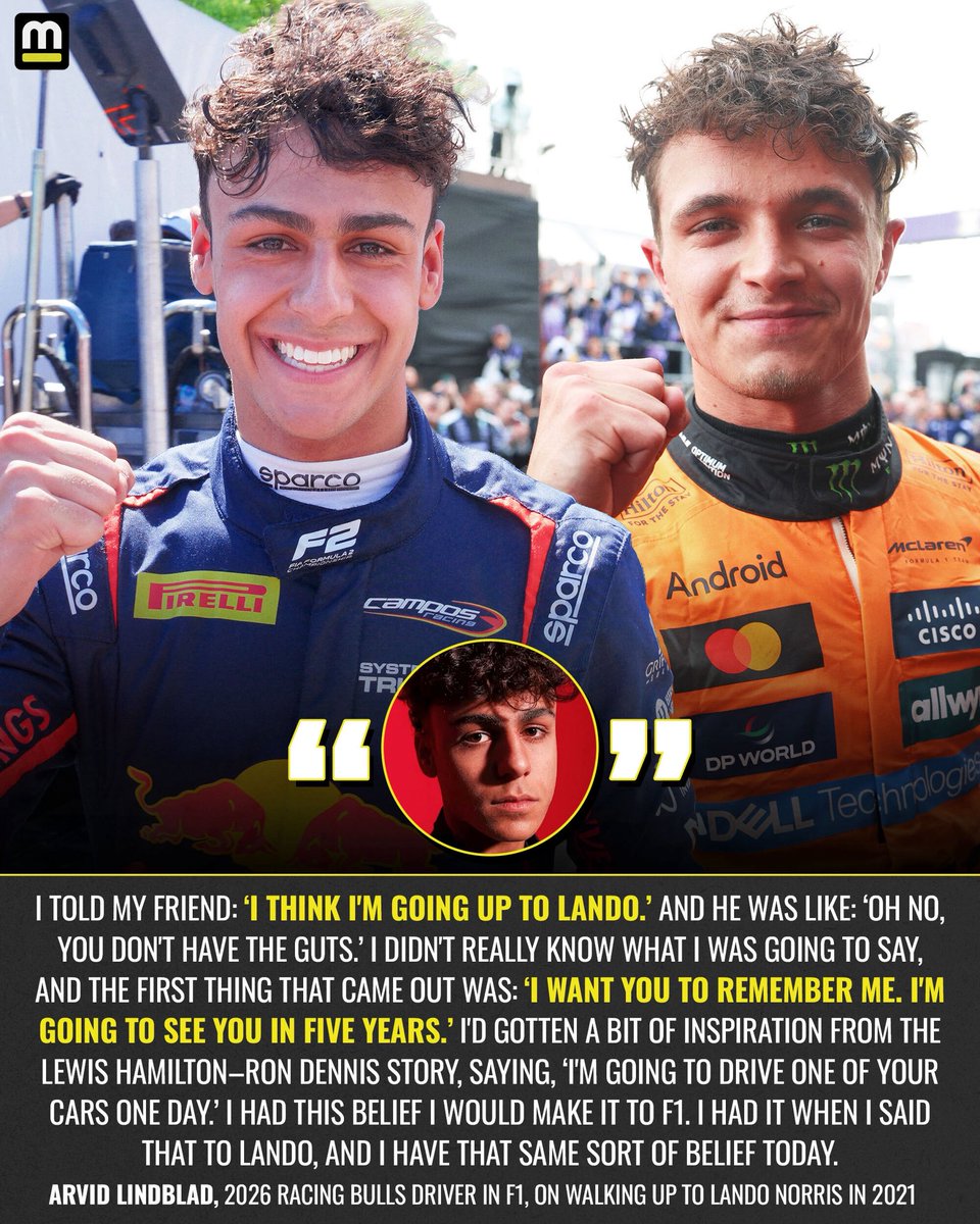 Arvid Lindblad has made it to Formula 1, just like he always envisioned.

He spoke with Motorsport/Autosport in an exclusive first interview as an F1 driver: motorsport.com/f1/news/arvid-…