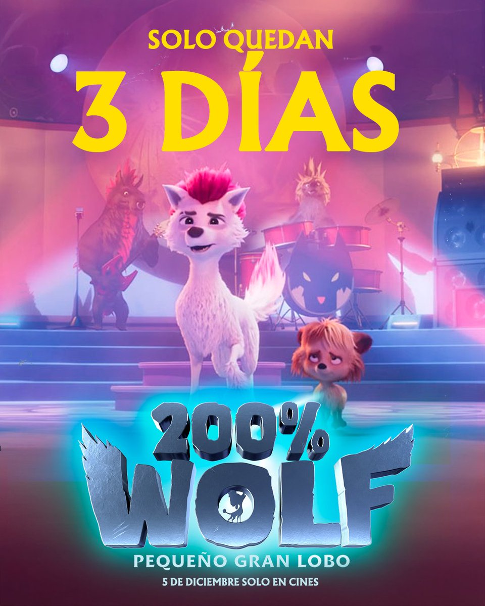 ⌛¡Quedan 3 días!
La cuenta atrás comienza… En solo 3 días estaremos aullando de risa en el cine con Freddy y compañía. ¿Listos para la aventura 200% divertida? 🐺🎉
#200WolfPequeñoGranLobo #CineFamiliar #CinedeAnimación #PelículaInfantil #EstrenoCine