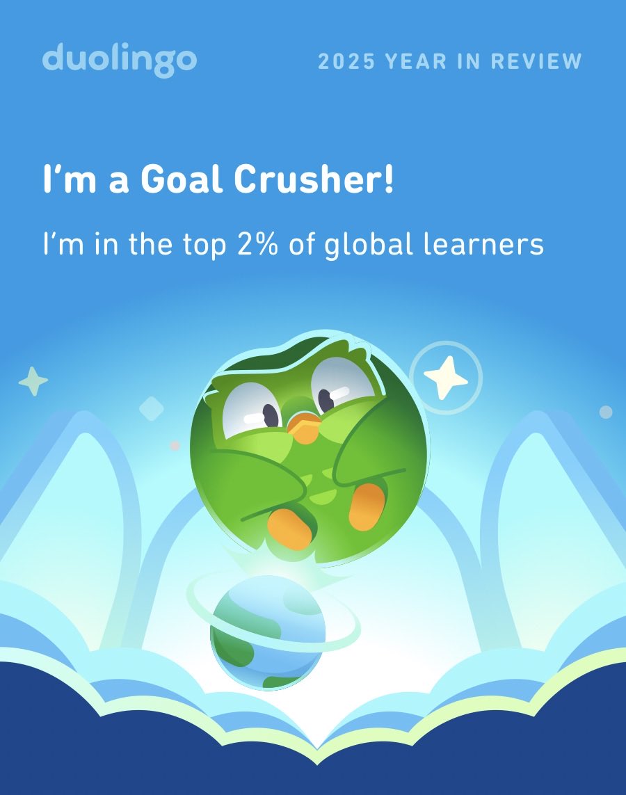 WilliamJohan_'s tweet photo. Look how much I learned on Duolingo in 2025! How did you do? #Duolingo365 https://t.co/jGJs9z3MUk