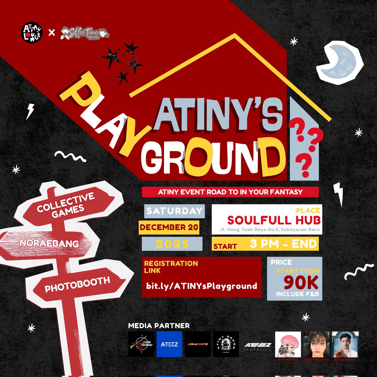 atiny_lounge's tweet photo. ✨ Finally now it's PLAY time~ ✨

Are you ready to play and party together? Registration for ATINY'S PLAYGROUND by Atiny Loung x Selfietime is finally open!!🥳

Grab your tickets now! 
🔗 : https://t.co/buswT9UOqm

See you there!! https://t.co/IUo6nCgX6E