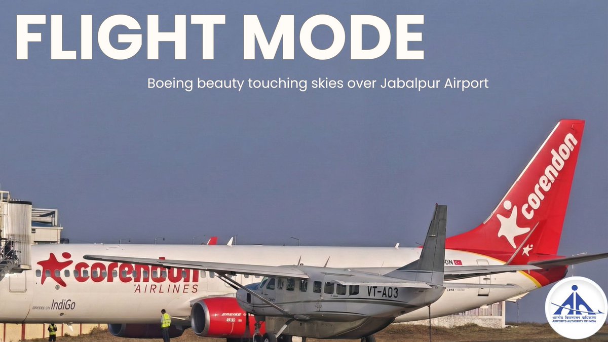Capturing the elegance of a Boeing against the charm of Jabalpur Airport