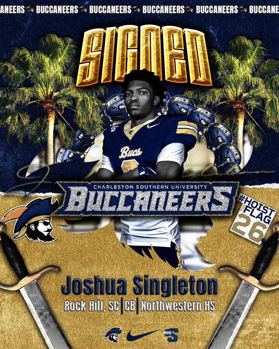 CSU_FB's tweet image. 𝐅𝐫𝐨𝐦 𝐑𝐨𝐜𝐤 𝐇𝐢𝐥𝐥 𝐭𝐨 𝐂𝐡𝐚𝐫𝐥𝐞𝐬𝐭𝐨𝐧 🏴‍☠️

Joshua Singleton is a Buc!