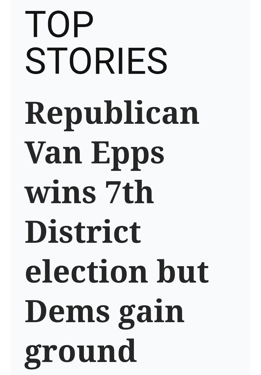 BS from the Tennessean this morning. The Dems gained 0 ground. Van Epps, a virtual unknown, beat a heavily funded $20 million, nationally boosted Dem by a solid 8 points. Nashville was the lone, sad blue stain in a sea of Red.