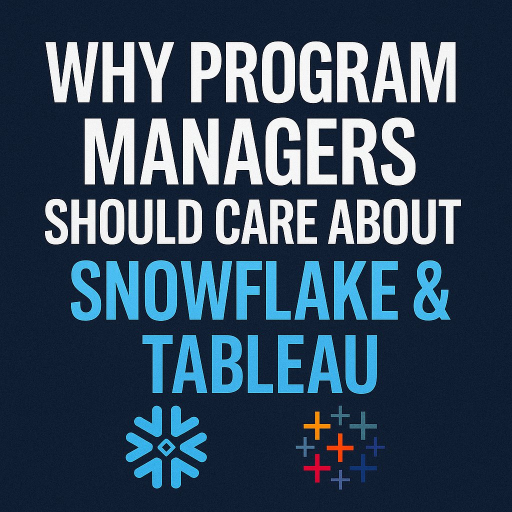 MaxSermi's tweet image. Why Program Managers MUST Care About Snowflake &amp;amp; Tableau
Most Program Managers still think Snowflake and Tableau are “for the data team.”
If you can’t read your own program’s data, you&apos;re not leading… you&apos;re reporting.
#ProgramManagement #DigitalLeadership
