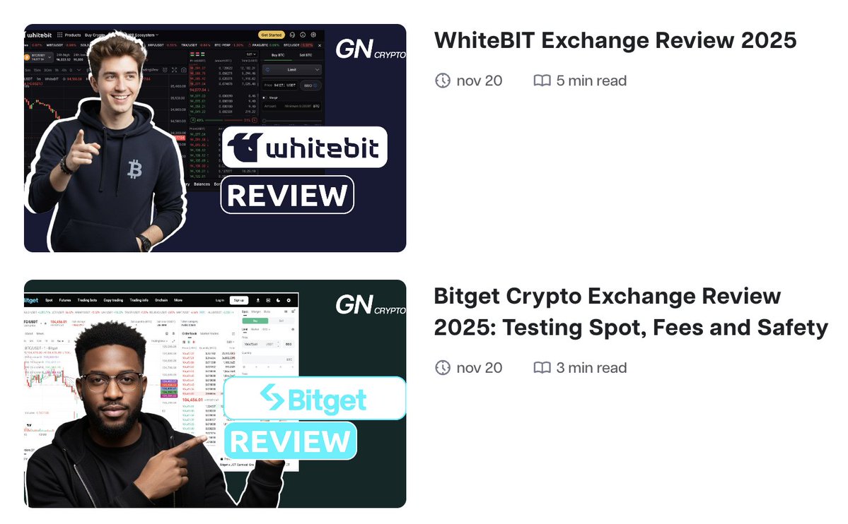 CoinomistMag's tweet image. 🔎 We’ve launched a new website section focused on spot trading.

Exchange reviews, comparisons, feature breakdowns, and real test results — everything you need to draw your own conclusions.

👇👇👇
gncrypto.news/spot-trading/