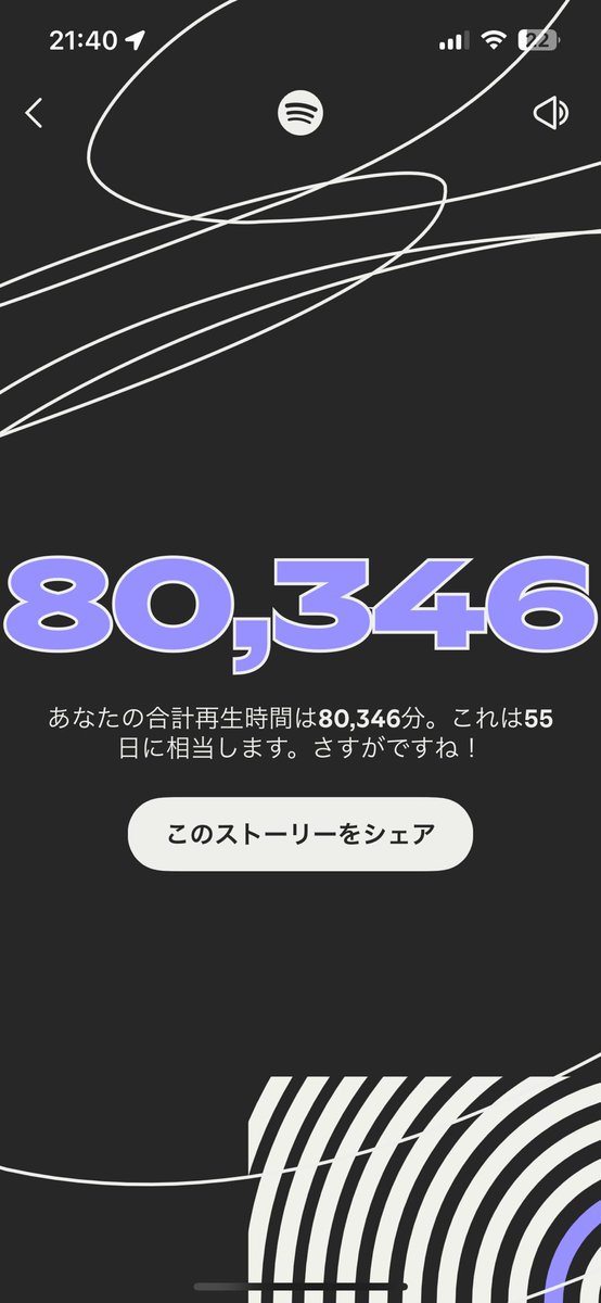 badspeeeed's tweet image. spotifyの2025まとめが公開されましたね🔥
毎年The browningがランキング入りしてる気がします。
リスニング年齢は19歳でした！どうやって算出してるのでしょうか？
そして合計再生時間は80,346分⌚️
55日分⁉️