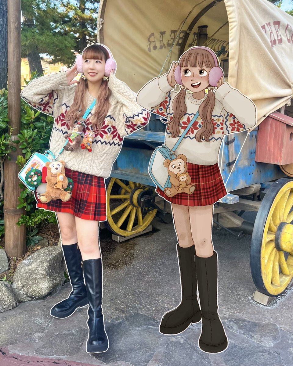 _tomookubo's tweet image. 𝑪𝒉𝒓𝒊𝒔𝒕𝒎𝒂𝒔 𝑶𝒔𝒄𝒂𝒓 𝑩𝒐𝒖𝒏𝒅🧸🧦❄️

この前のコーデイラスト描いた