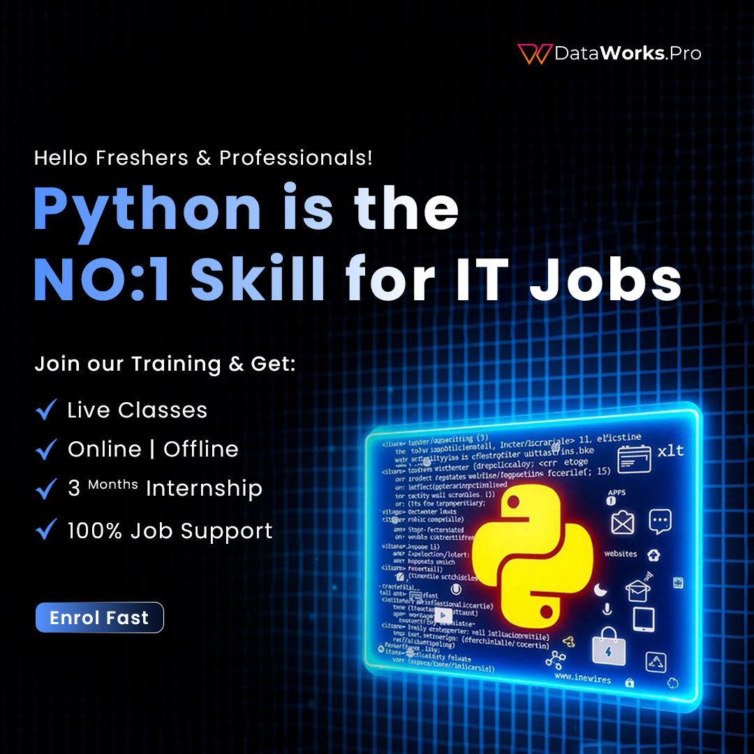 dataworks27's tweet image. New Batch Starting Soon!
Python Training with Real-Time Projects
📍 Online &amp;amp; Offline
📞 Call Now: 7386325666 / 7386825666

#Python #PythonTraining #ITJobs #LearnPython #DataWorksPro
#SoftwareTraining #OnlineClasses #OfflineClasses #JobSupport
#FreshersJobs #CareerGrowth