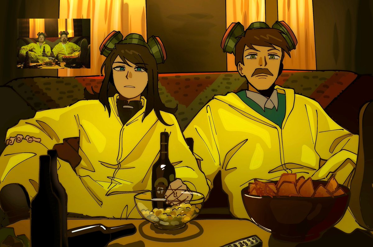 songtolich's tweet image. Try not to breaking bad redraw every pieces of media that i like challange: failed
#hauntedhotel 
#abaddon                  #nathan