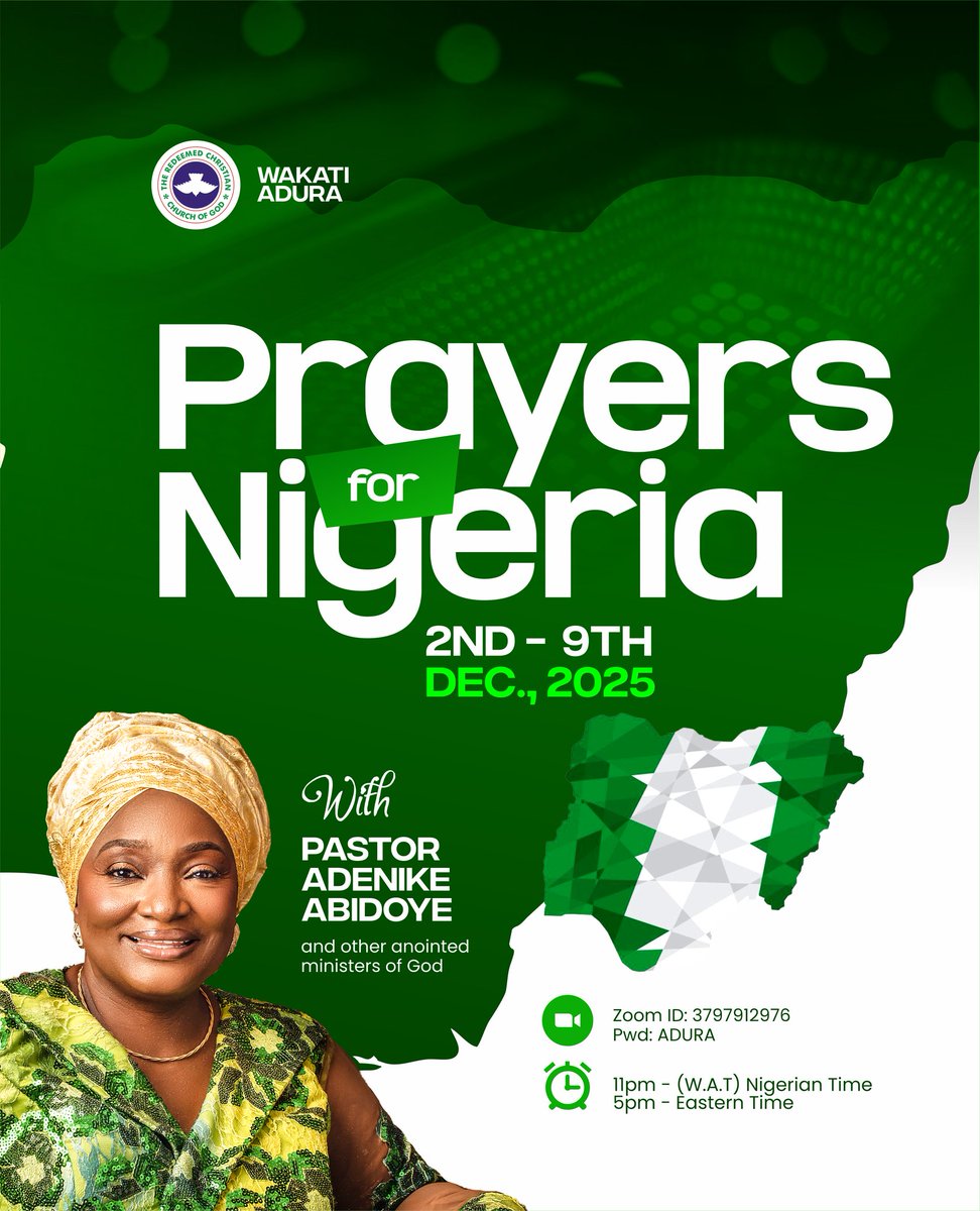 Cgdconcept's tweet image. An E-flyer for Wakati Adura &quot;Prayers for Nigeria&quot; Edition
Designed with style and clarity - bringing ideas to live

#cgdconcepts #graphicsdesign #branddesign #flyerdesign #lagosdesigners
#creativesinnigeria #designstudio #printingservices #productdesigns
#businessbranding