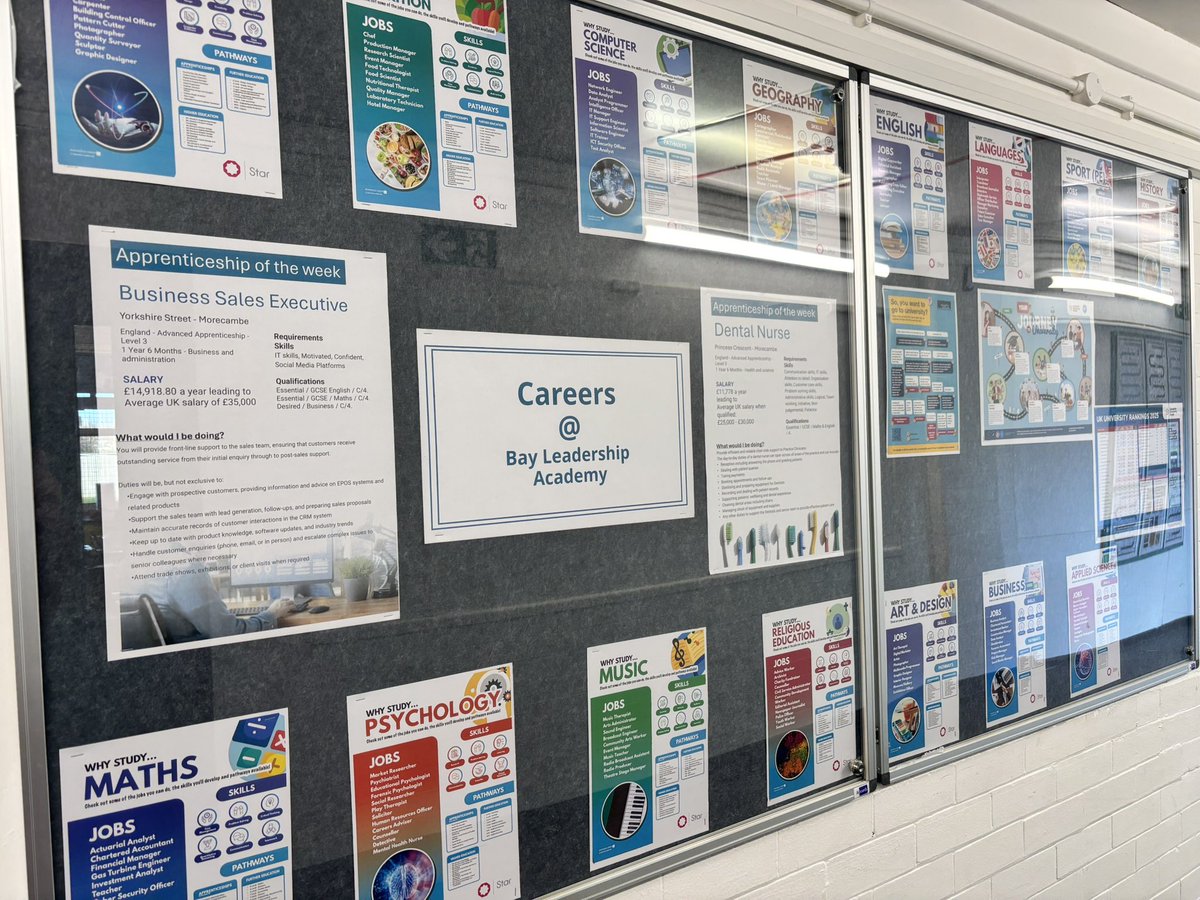 BayLeadershipAc's tweet image. 🚀 New Careers display is now LIVE in the main corridor!  

Read careers stories, apprenticeship &amp;amp; uni deadlines and how curriculum areas connect to future careers. 

Your future starts here. Come check it out! 
#Careers #FutureReady
