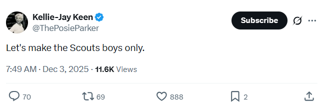 AidanCTweets's tweet image. The defacto leader of &quot;gender criticism&quot; saying that her next goal is to get girls out of Scouting. I&apos;m not sure how many times we have to be proved right before people get it, the &quot;gender critical&quot; movement is a conservative movement that wants strict roles according to sex.