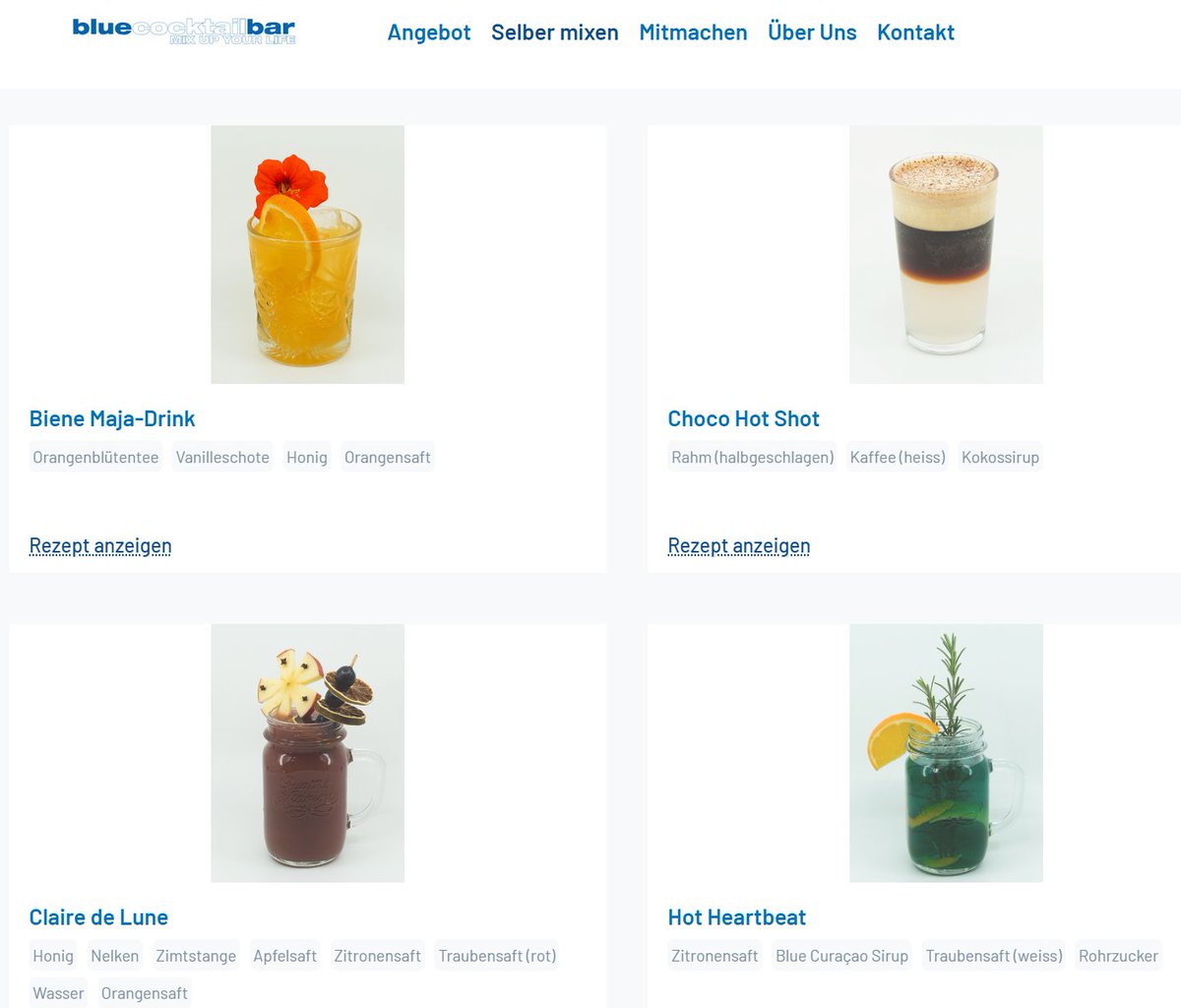 #Alkoholfrei geht immer.
Drink-Rezepte für jede Jahreszeit, für jedes Fest und für jede (andere) Gelegenheit gibt es hier:
bluecocktailbar.ch/rezepte