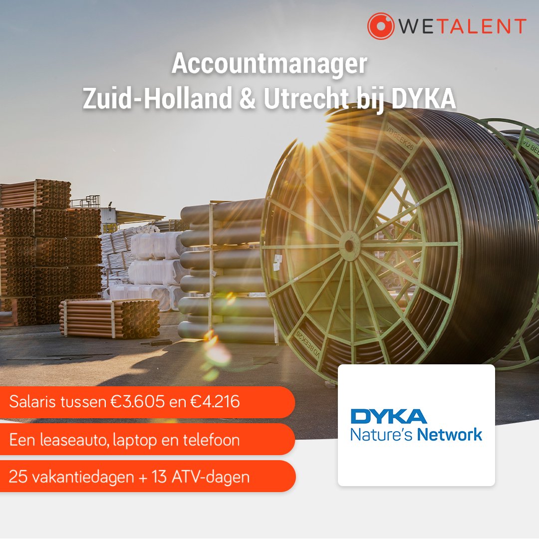 Ben jij klaar om impact te maken in de bouw &amp; installatie? DYKA zoekt een 𝗔𝗰𝗰𝗼𝘂𝗻𝘁𝗺𝗮𝗻𝗮𝗴𝗲𝗿 𝗭𝘂𝗶𝗱-𝗛𝗼𝗹𝗹𝗮𝗻𝗱 &amp; 𝗨𝘁𝗿𝗲𝗰𝗵𝘁 die klanten verder helpt met slimme oplossingen in kunststof leidingsystemen.

Check de vacature: wetalent.nl/kandidaat/vaca…