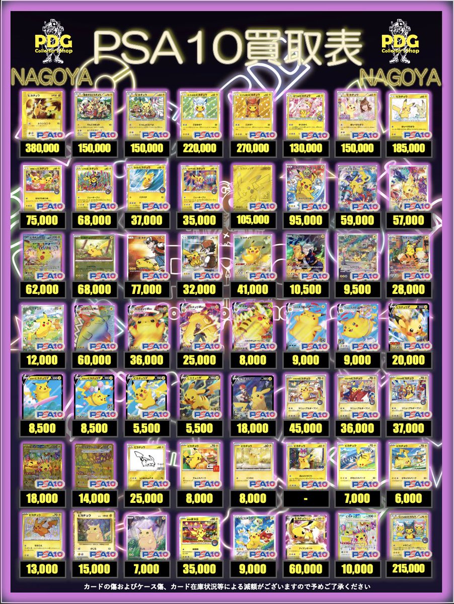 ポケカPSA10強化買取】⚡️12/4更新 ポケカPSA10の買取表になります