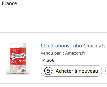 douggy59's tweet photo. Flambée du prix du #cacao (et du chocolat)
quand tu compares le prix payé pour la même chose (boite de célébration 1.5 kg) 8 ans plus tôt sur @AmazonNewsFR https://t.co/ie26kehwjQ