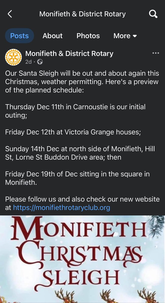 TayviewPark's tweet photo. If you’re planning your pre-Christmas getaway with us  at  Tayview then I thought you might like the heads up on Santas movements round Monifieth. 
We still have some availability if you’d like to make a break of it? Download our app for dates.  #tayview #santa 🎄 https://t.co/vyUfUtzwgX