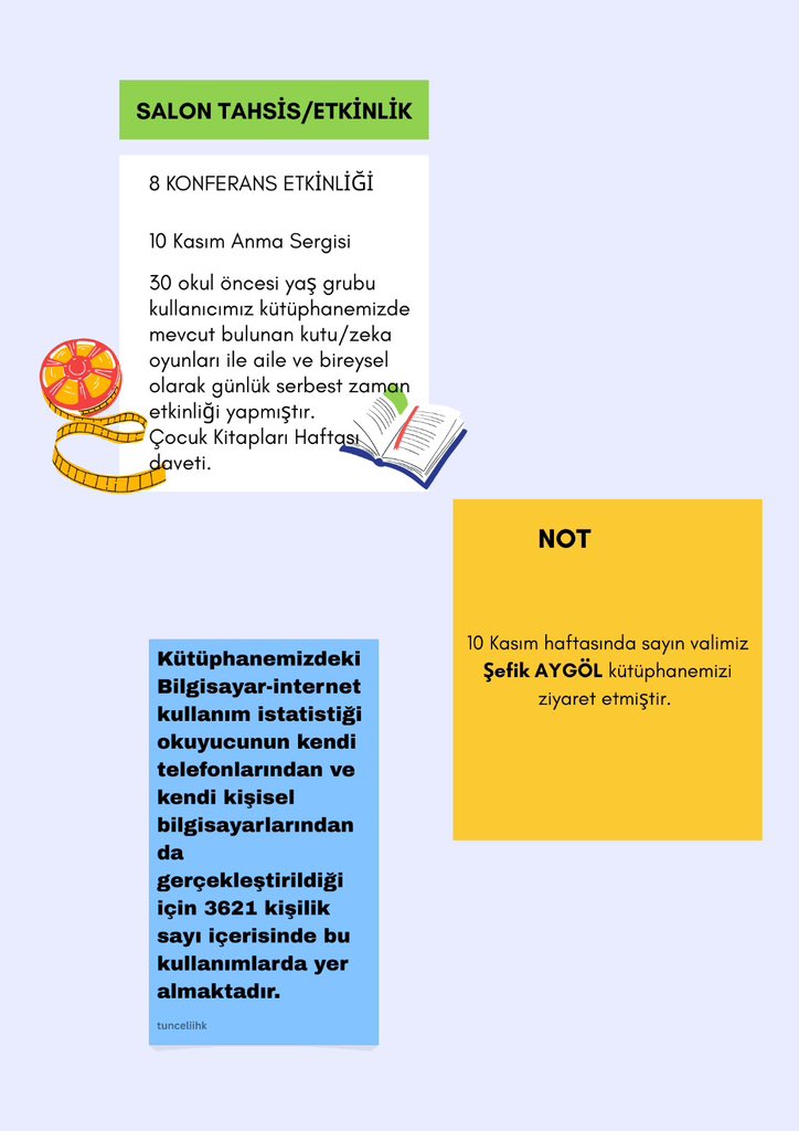 Kasım ayı faaliyetlerimiz