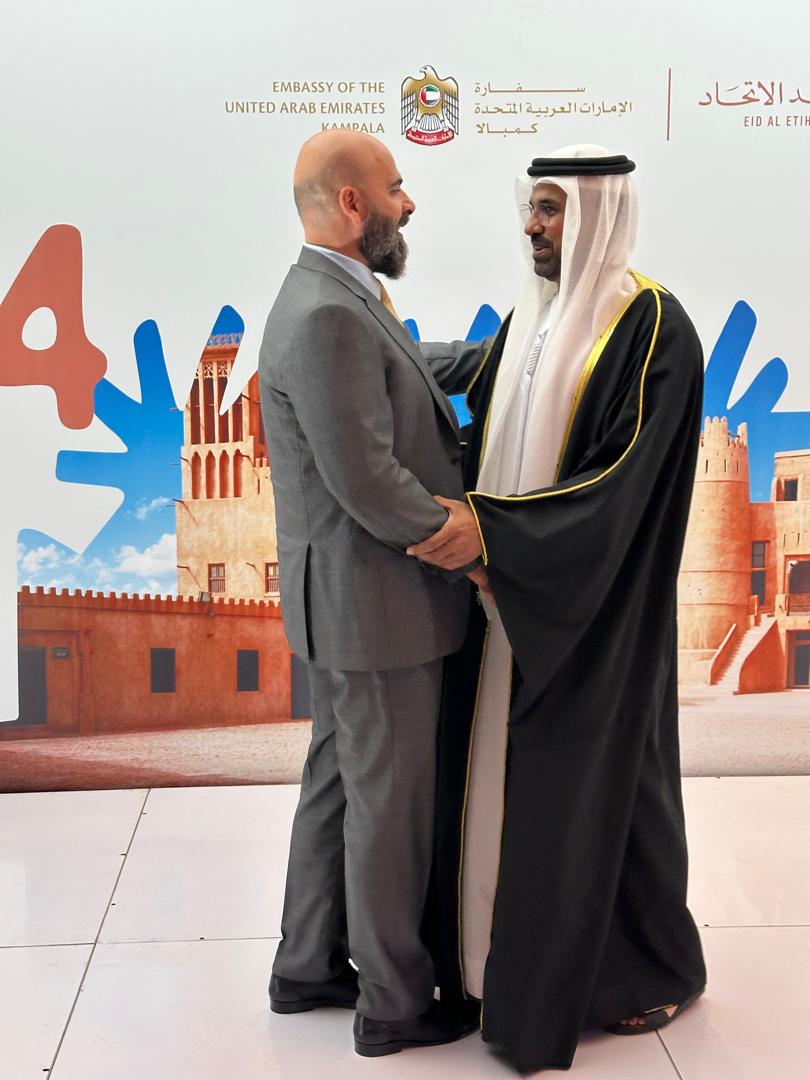 The Honorary Consul, <a href="/yasserahmedUG/">Yasser K Ahmed</a>, joined H.E. Abdallah Hassan Obaid Alshamsi of <a href="/UAEEmbKampala/">UAEEmbKampala</a> in commemorating the 54th Eid Al Etihad ,a celebration of UAE’s unity, progress, and enduring vision. Warm congratulations to the UAE on this auspicious occasion.