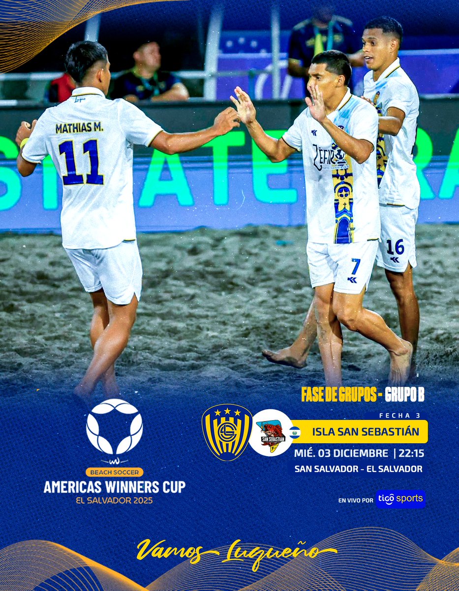 ¡𝗡𝗼𝗰𝗵𝗲 𝗱𝗲 𝗳ú𝘁𝗯𝗼𝗹 𝗽𝗹𝗮𝘆𝗮 𝗔𝘂𝗿𝗶𝗮𝘇𝘂𝗹! 🔥

Hoy entramos en acción en el Americas Winners Cup.

⏰ 22:15

📺 En vivo por <a href="/TigoSportsPY/">Tigo Sports</a>

#VamosLUQUEÑO 🔵🟡