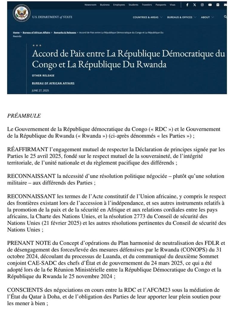 Katsuva_R's tweet photo. En résumé, voici ce que Félix Tshisekedi et le Président Paul Kagame signeront aujourd'hui :
1. Kinshasa va, en premier lieu, neutraliser les génocidaires FDLR. Le Rwanda et plusieurs autres pays participeront à cette neutralisation et comme organe de monitoring. 
2. Juste après la neutralisation EFFECTIVE des FDLR, le Rwanda va lever ses mesures défensives. 

3. La RDC, le Rwanda, la sous-région et les USA vont entamer un deal économique gagnant-gagnant dans l'exploitation, la transformation et l'exportation des minerais !

4. Un retour effectif de la paix dans la sous-région, dès qu'un accord aura été trouvé avec AFC/M23 à Doha.

Vive la Paix.