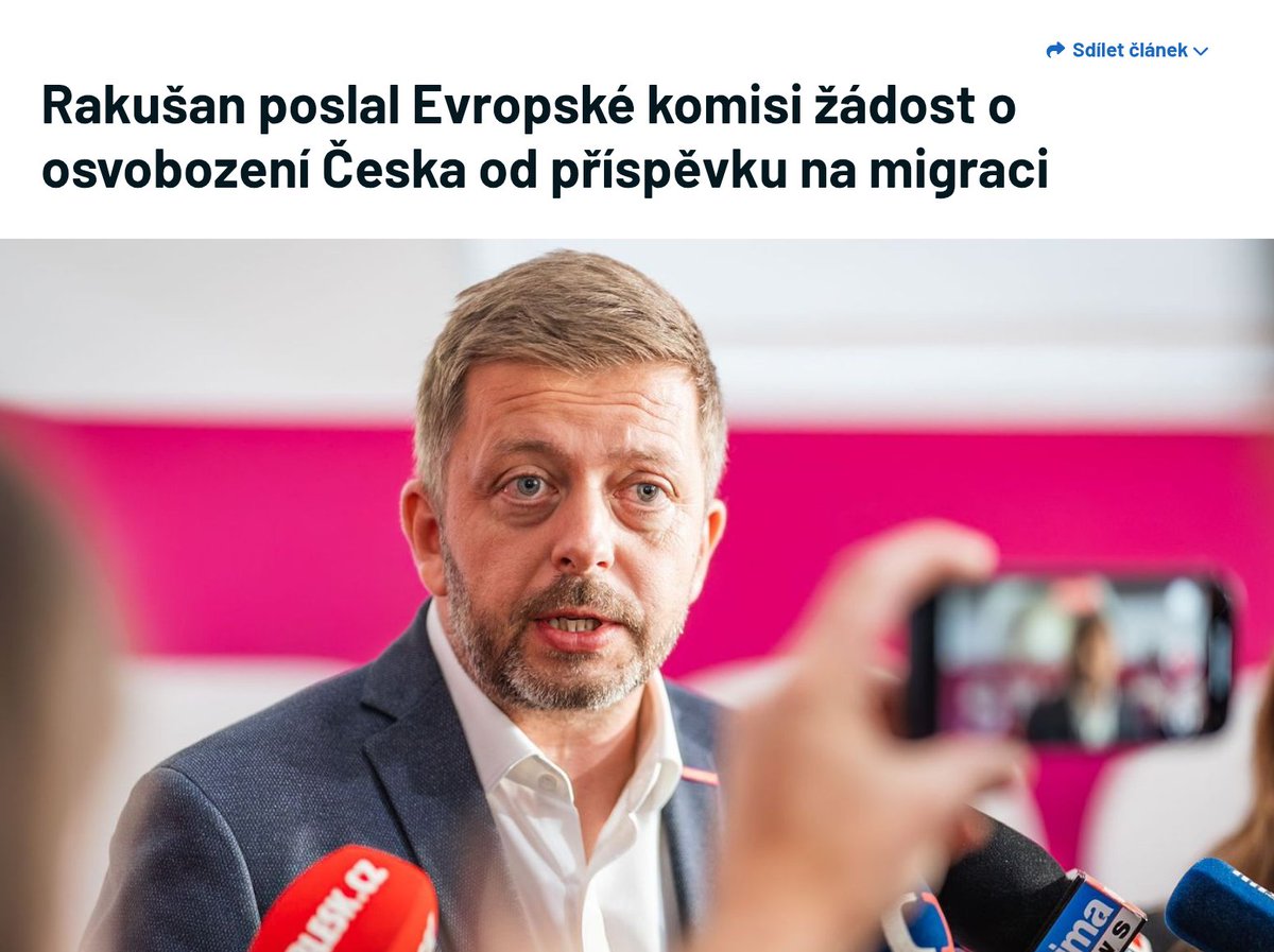 VÍT RAKUŠAN NEPOŽÁDAL O ÚLEVU Z POVINNÉ MIGRAČNÍ SOLIDARITY

Česká republika byla Evropskou komisí nedávno označena jako stát, který může požádat o úlevu z povinnosti přispívat do systému povinné solidarity podle migračního paktu.

Vít Rakušan, který celou dobu tvrdil, že máme z