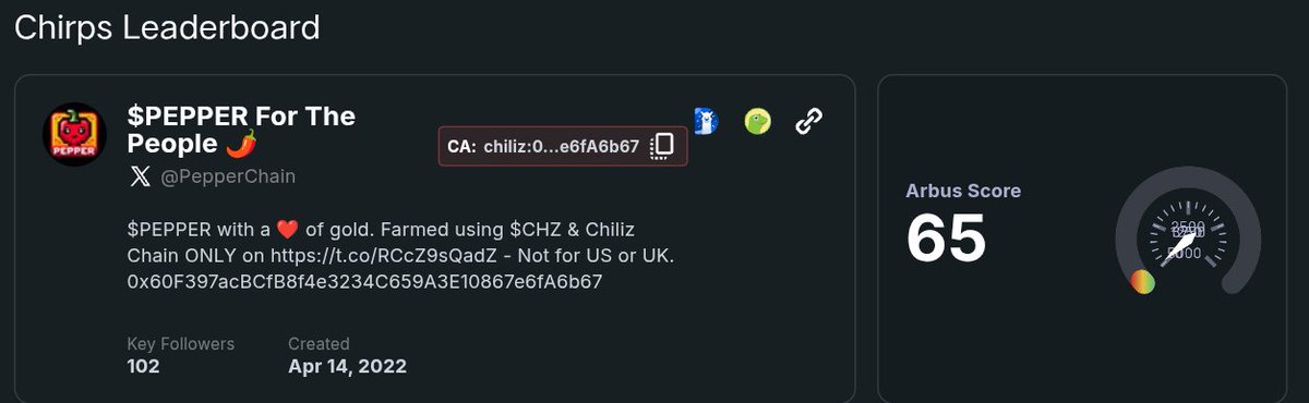 zedy_error's tweet photo. It $PEPPER 's time , Arbus score just 65 but I want 69 😉

Joined yesterday @PepperChain and I'm bullish, climbing on the leaderboard. 
As you know about this project through my previous tweet "What is @PepperChain " I'll explain about this project today, follow me to know about! 

This project listed on @arbusai , its memecoin project will be rewarded in the top 100 users. 
Totally free of cost can earn more and more! 
For more info reach out at @PepperChain or wait for my another new post.
