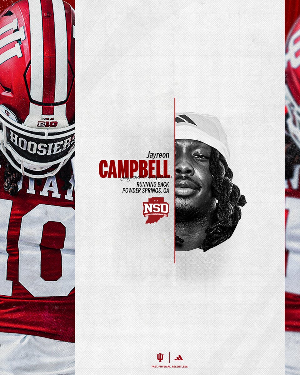 IndianaFootball's tweet photo. Welcome to the cream &amp; crimson, @JayreonC. ⚪️🔴

#WIN26 | #NeverDaunted https://t.co/RS2pwfyG2c