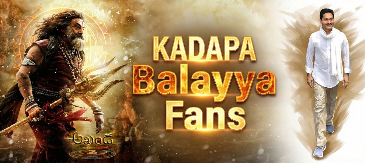 jr_tony9999's tweet image. Intresting and stunning 💥🔥 a banner by few Jagan and NBK Kadapa fans 😅 

#Akhanda2