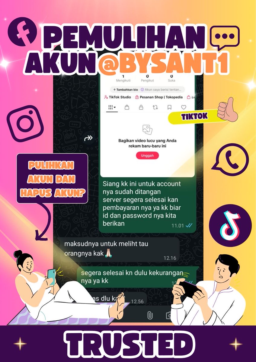 goomiyumii's tweet image. 🌸OPEN PEMULIHAN AKUN &amp;amp; LACAK LOKASI , JIKA ADA KENDALA DENGAN AKUN KAKAK BISA KONSULTASI YA KAK👇🏻🌸

wa.me/6282285420858

•🌸•JASA PEMULIHAN AKUN
•🌸•JASA HAPUS AKUN 
•🌸•SADAP WHATSAPP
•🌸•JASA LACAK LOKASI
•🌸•JASA HACK
•🌸•(EMAIL,IG,WA,TWITTER/X,FB,TIKTOK,DLL)