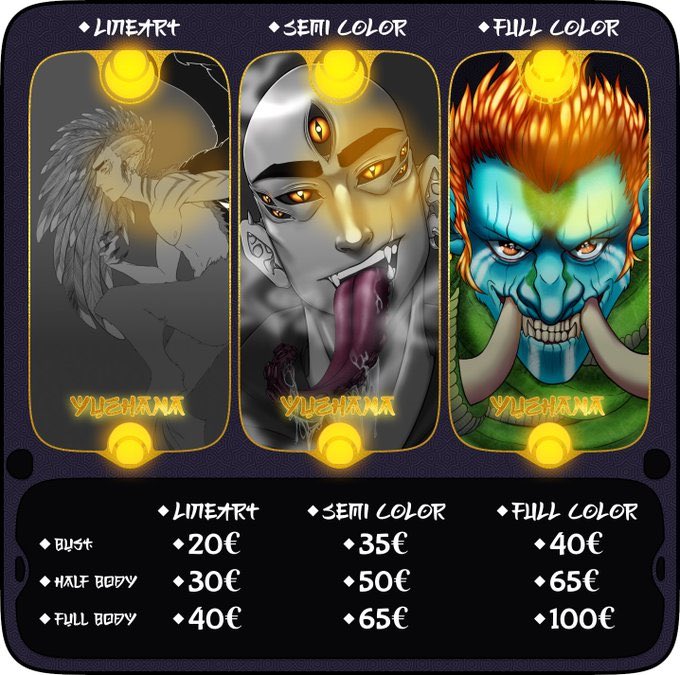 🎨 Commissions OPEN!   
Want your OC brought to life in creepy, badass or mystic style? I'm your artist.   

📷 From 20€ to 100€   
📷 DM to claim your slot!  

#ArtCommissions #OpenCommissions #Commission