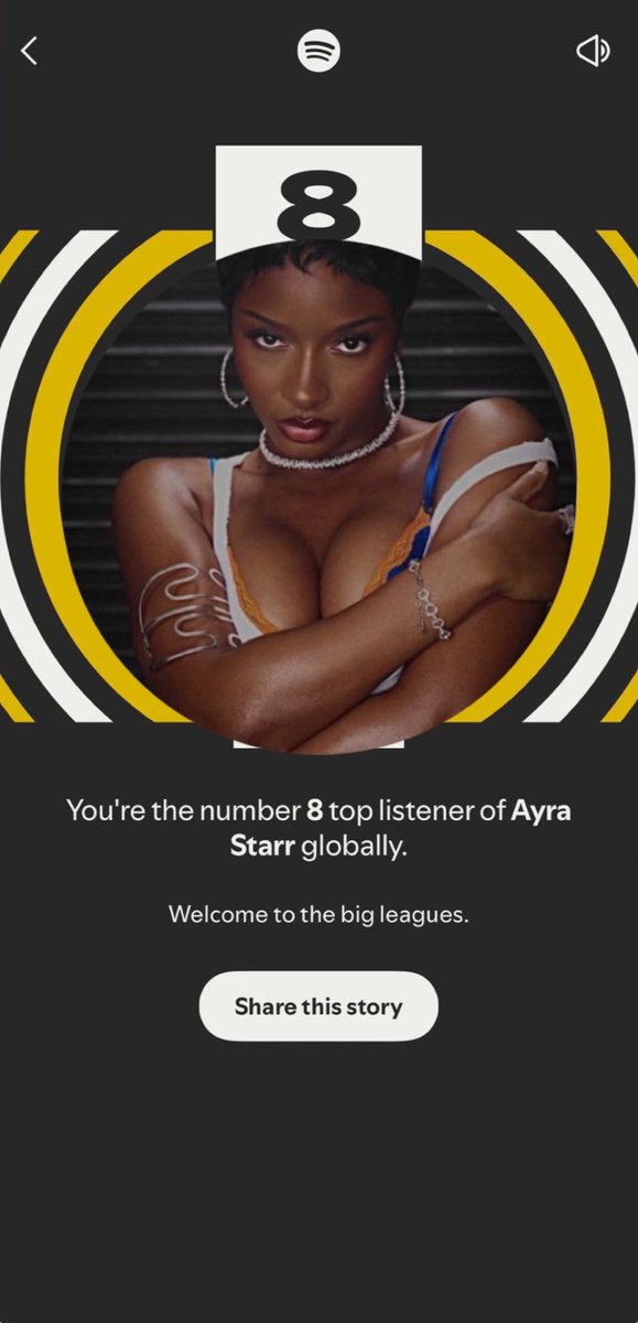#SpotifyWrapped 2025 allows you to see where you rank in the top listeners of your #1 artist.

— Where do you rank for Ayra Starr?👀