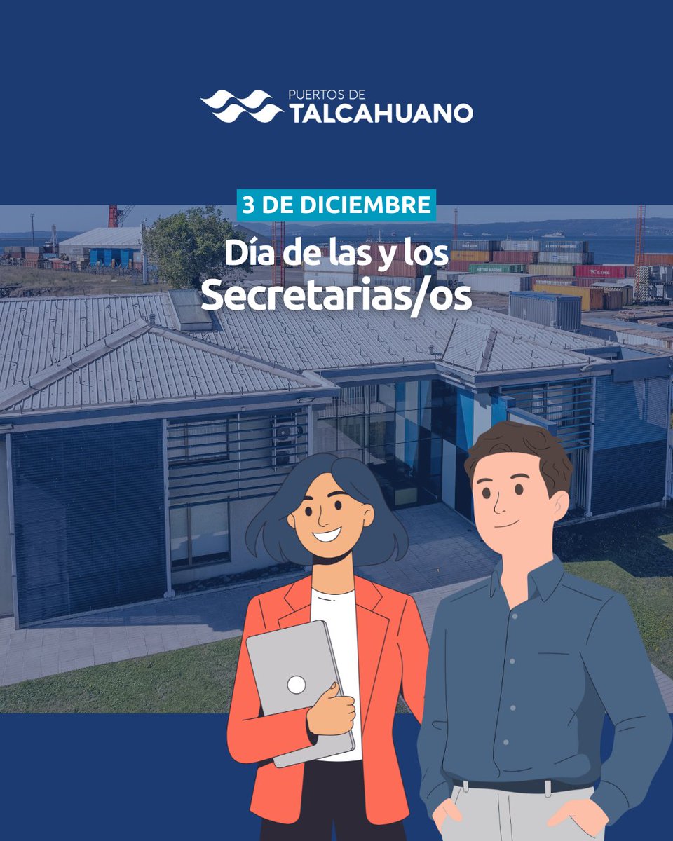 Hoy celebramos a las Secretarias y Secretarios en su día. Desde #puertosdetalcahuano les enviamos un gran saludo a quienes cumplen este importante rol.