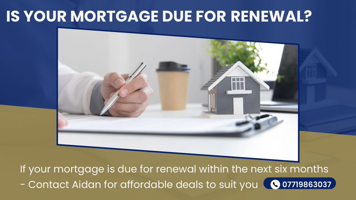 Is your mortgage due to be renewed in the next six months? Do you know you could secure a deal now? Contact Aidan for confidential advice on 07719863037.

Disclaimer: Your home may be repossessed if you do not keep up repayments on your mortgage.