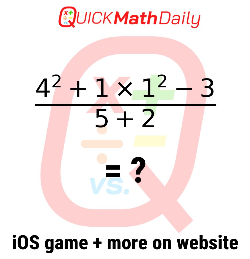 QuickMathDaily's tweet image. 🔢 Genius Challenge: Can You Get This Right w/o a Calculator? 🧠🔥 

Prove Your Skills in the Comments!👇