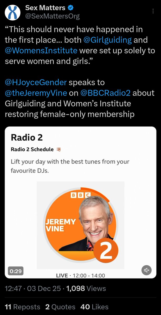 Controversial charity Sex Matters praise the removal of girls from Girl Guiding and women from the WI. These actions are the complete opposite of feminism and charitable. Notice that yet again it is Sex Matters that the BBC run to