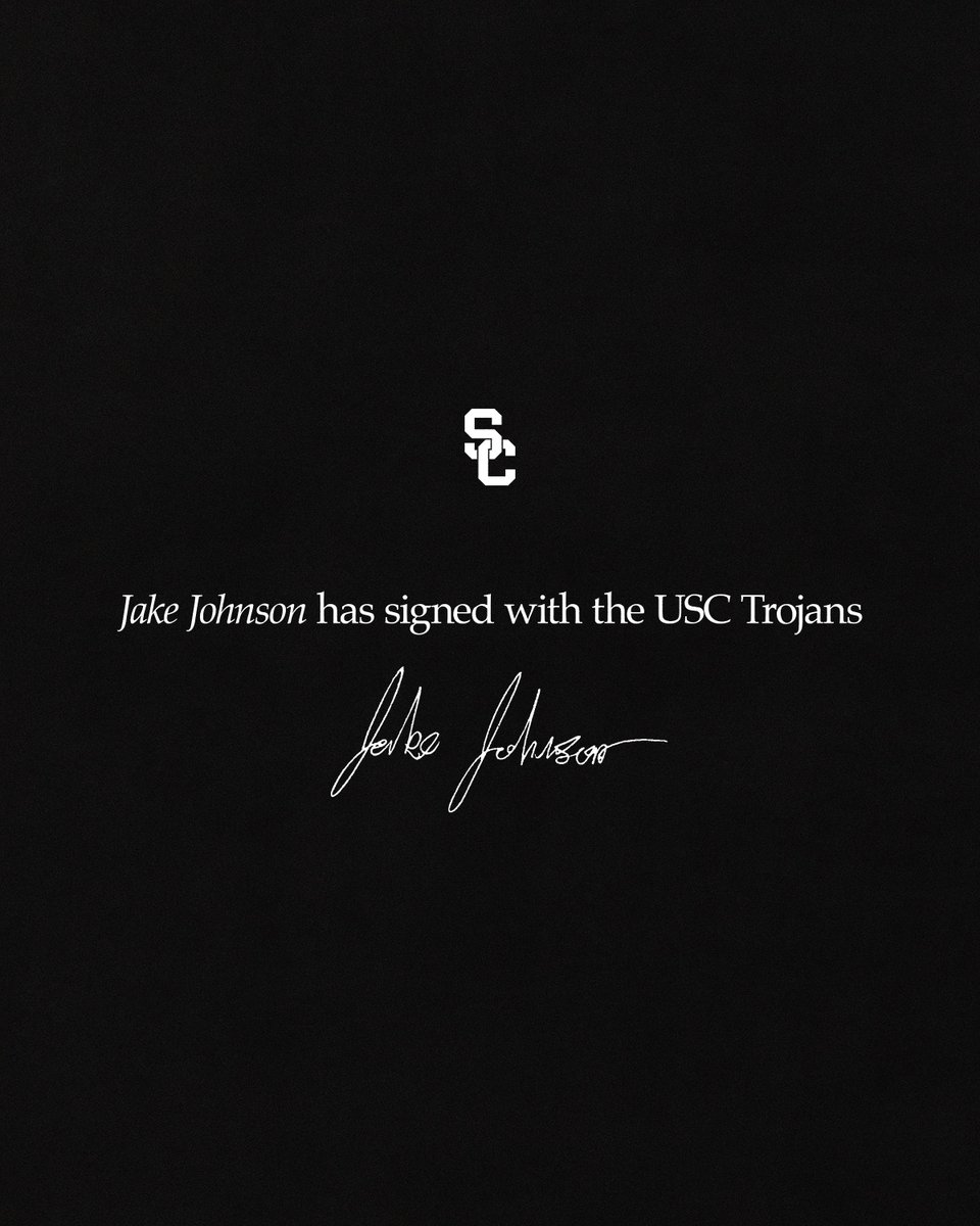 uscfb's tweet photo. Jake Johnson has signed with the USC Trojans.

Defensive Lineman, out of Prosper High School (TX) https://t.co/qOkx3AZ9fY
