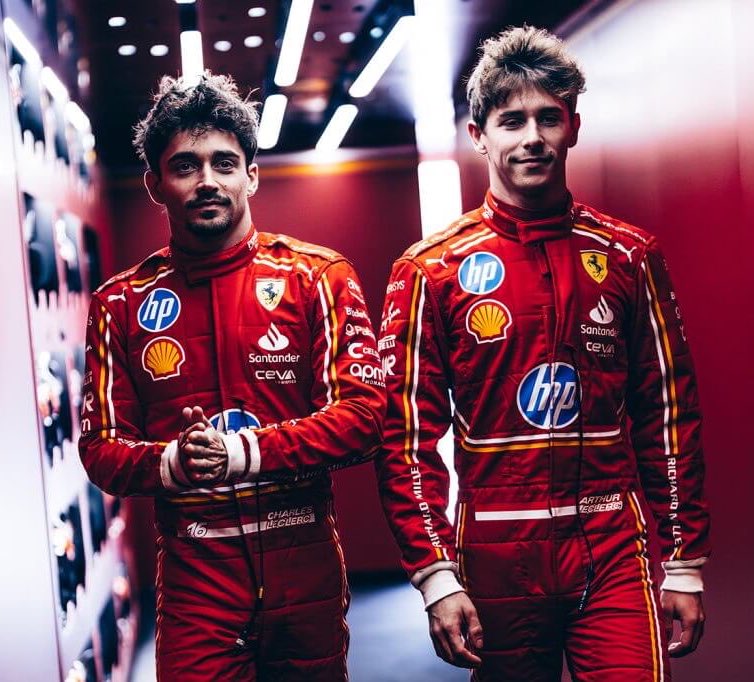Los hermanos LECLERC 🇲🇨 van a estar juntos en la FP1 de Abu Dhabi como en 2024