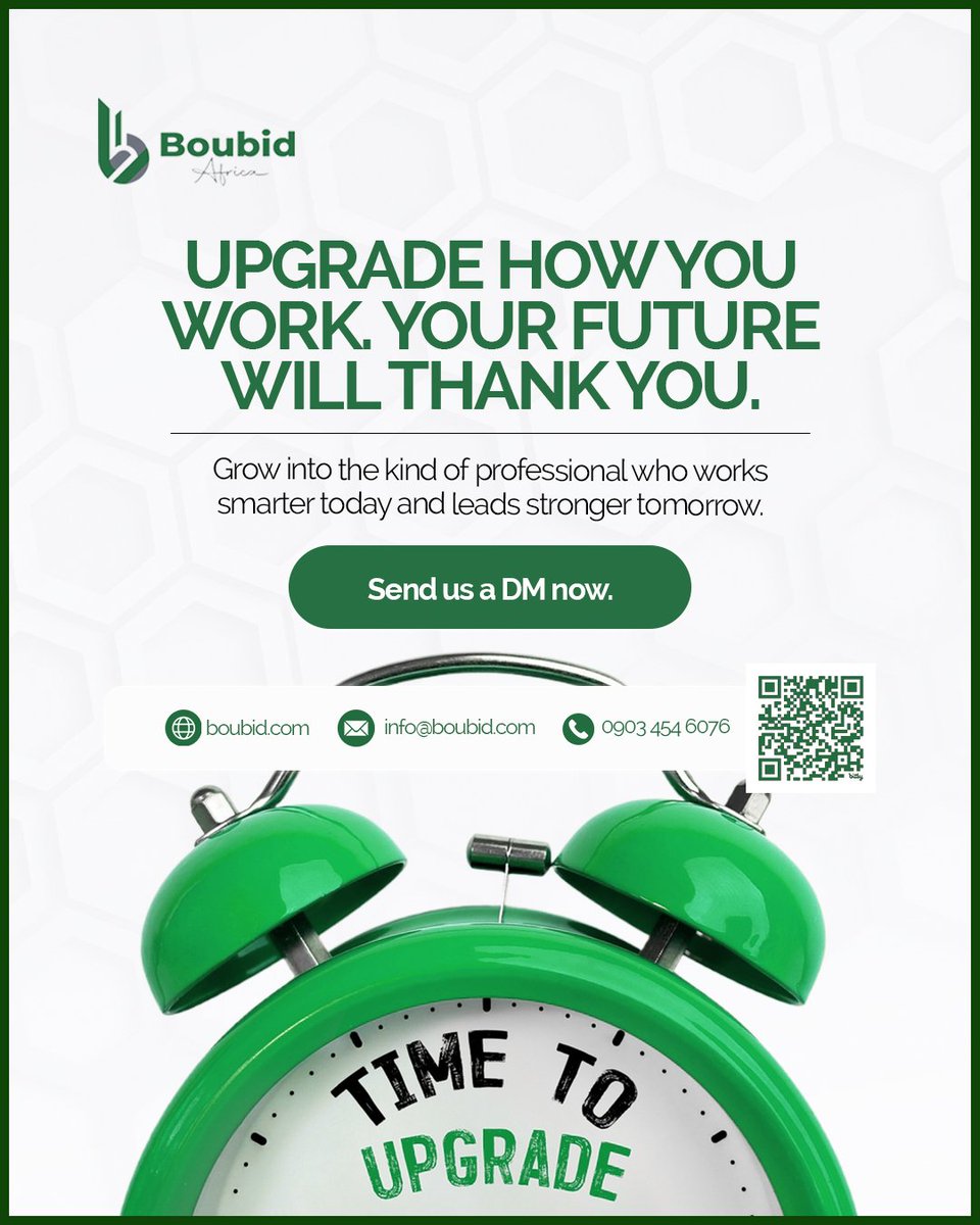 BoubidAfrica's tweet image. Work gets easier when you have the right skills.

Our training helps you grow with clarity, confidence, and smarter ways of working.

Start building the future you want. Begin your training experience today with us!

#BoubidAfrica #Training #CareerGrowth #SkillUp #WorkSmarter