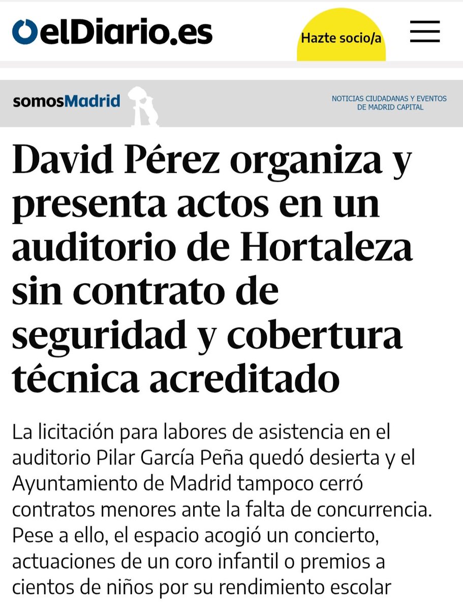 Por mucho que <a href="/davidperez/">𝔻𝕒𝕧𝕚𝕕 ℙ𝕖𝕣𝕖𝕫 𝔾𝕒𝕣𝕔𝕚𝕒</a> y <a href="/ma_lopezdelpozo/">Miguel Ángel López</a> no hablen de ello para que se acabe olvidando, seguimos insistiendo.

DAVID PÉREZ FUERA DE HORTALEZA (por cacique, corrupto y autoritario)