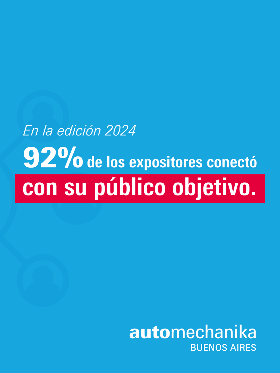Los resultados hablan por sí solos: cuando una marca suma Automechanika Buenos Aires a su estrategia comercial, crece.

📅 8 al 11 de abril de 2026 – La Rural, Buenos Aires
📩 Consultas comerciales: automechanika@argentina.messefrankfurt.com
